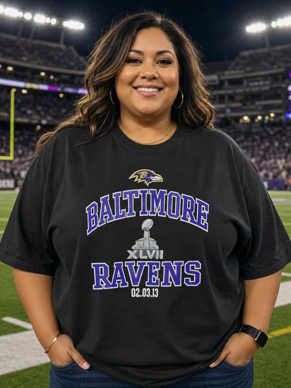 NFL Black Team Apparel Crewneck Tee with Shield Logo